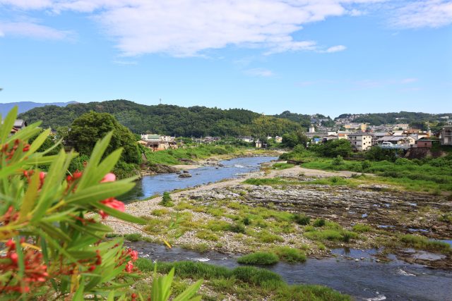 下市町の千石橋から眺めた吉野川